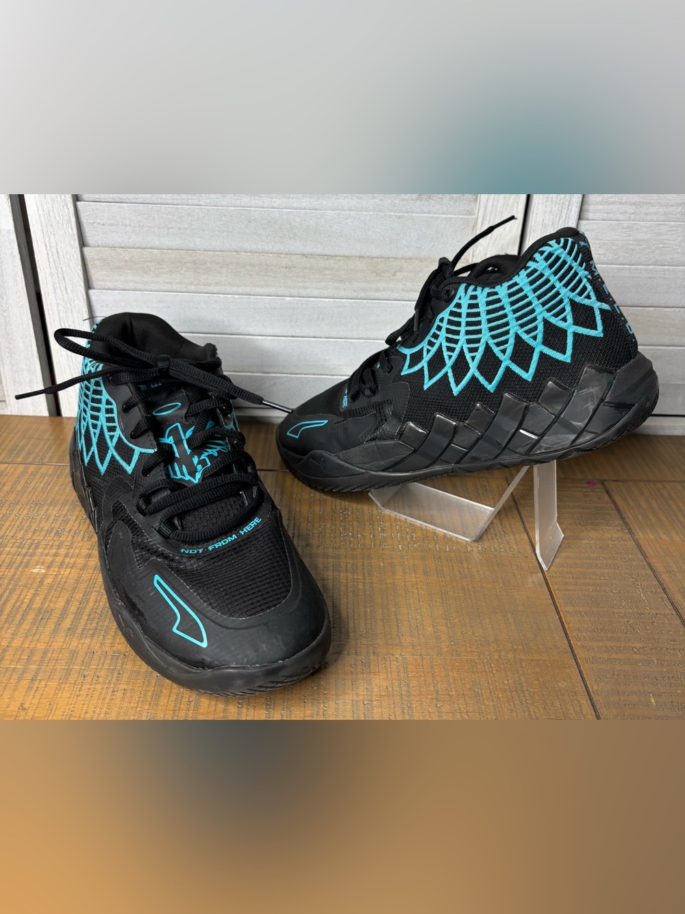 Puma MB.01 Buzz City LaMelo Ball Black Teal Mens Size 11 Basketball Shoes GUC